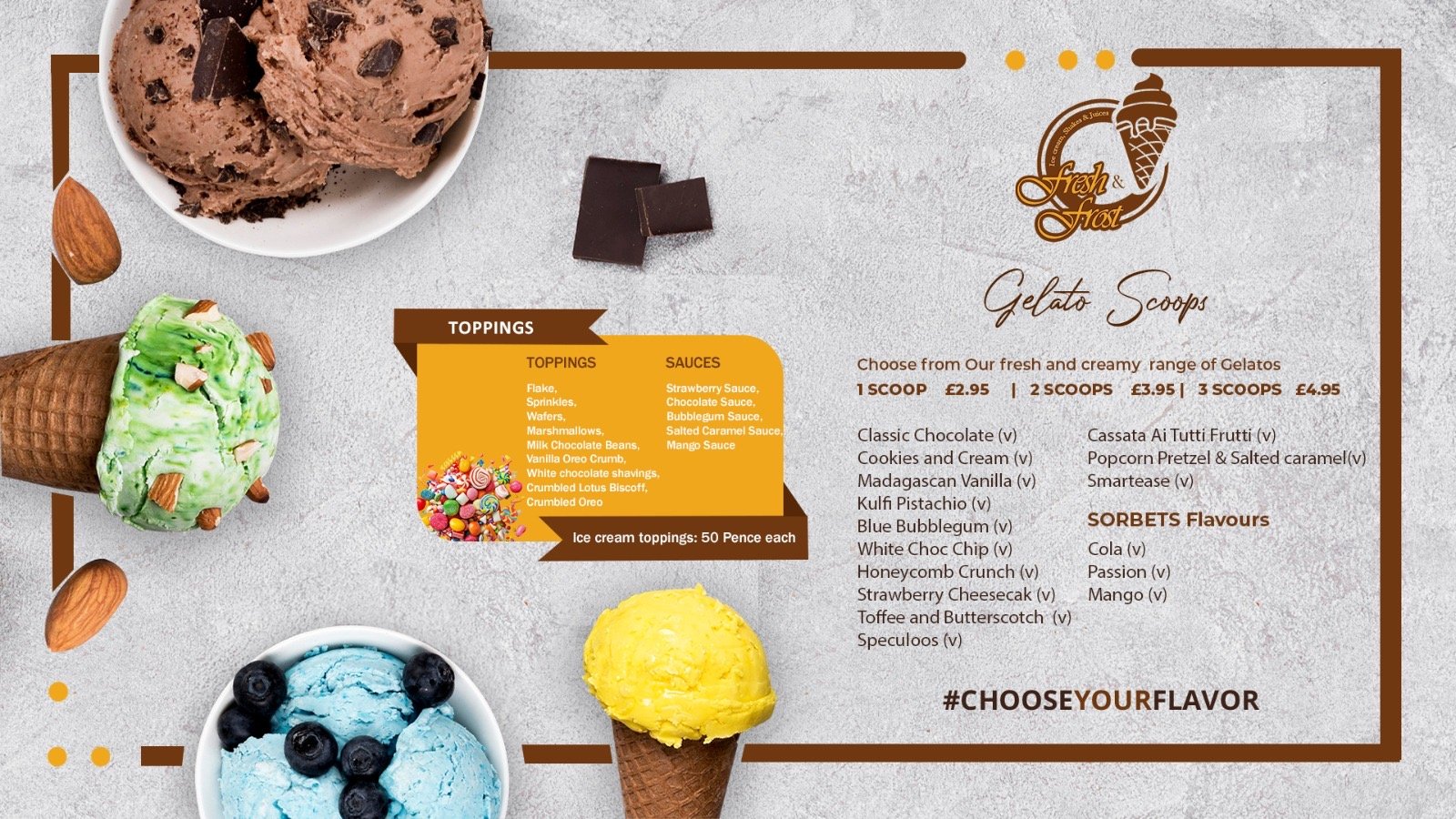 Fresh & Frost — Ice Cream Menu — Menu Design by Norvanta Studio
