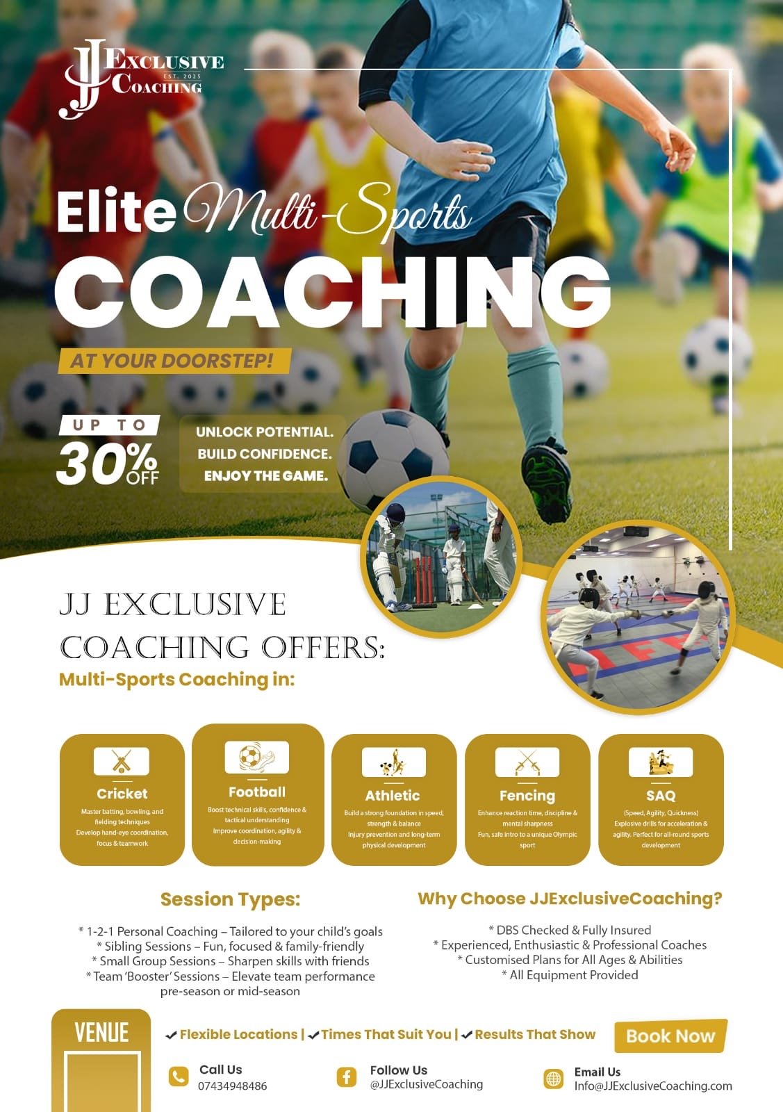 JJ Exclusive Coaching — Multi-Sports — Flyer Design by Norvanta Studio